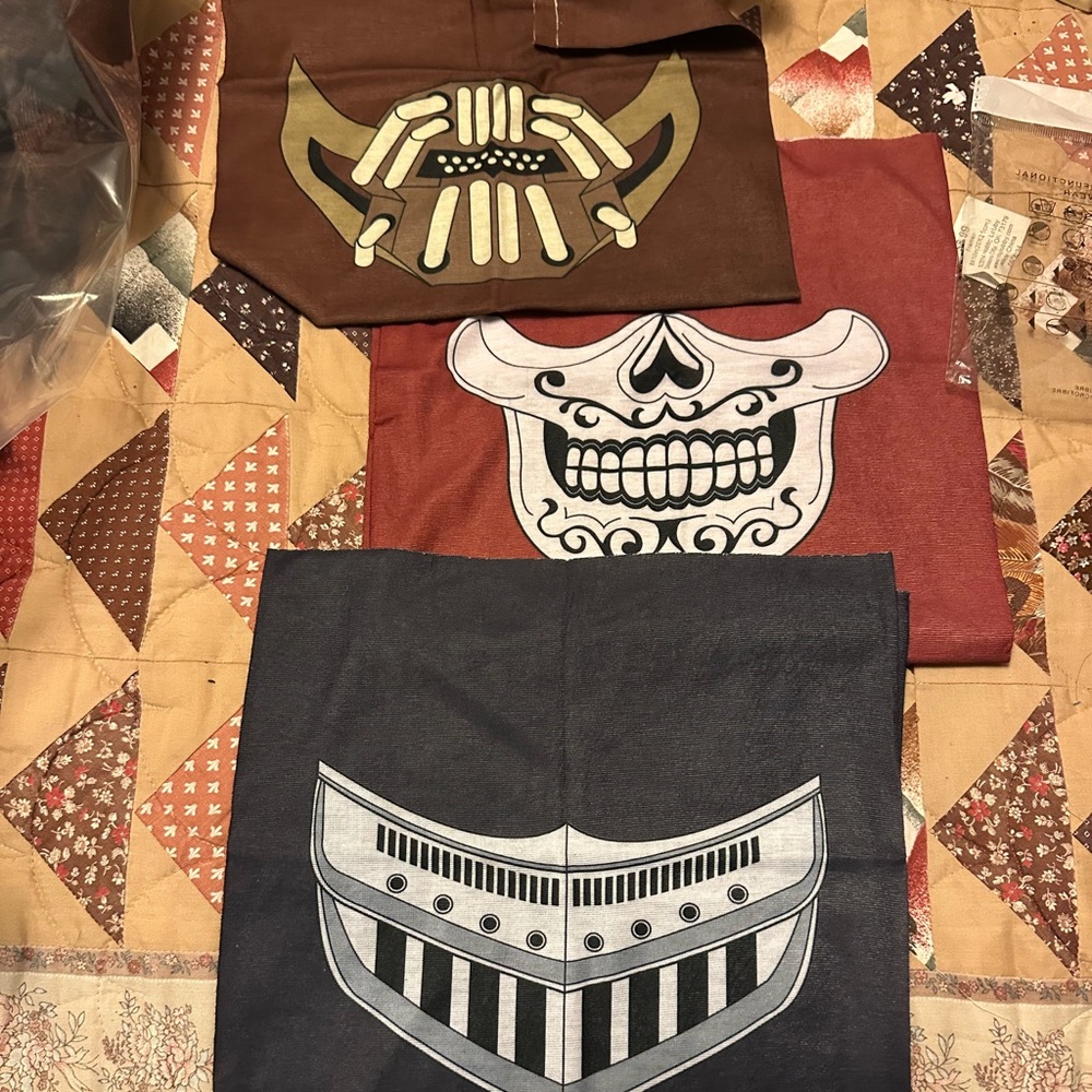 Set of Three Graphic face scarves